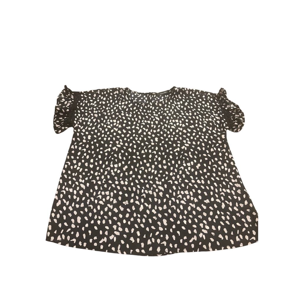 Doe & Rae Black & White Blouse Size L NWT